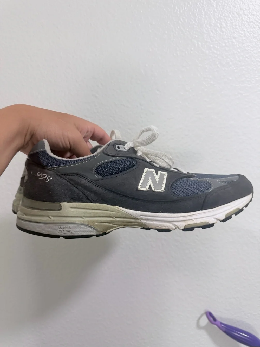New Balance Grey and Navy Men's 993 Sneaker